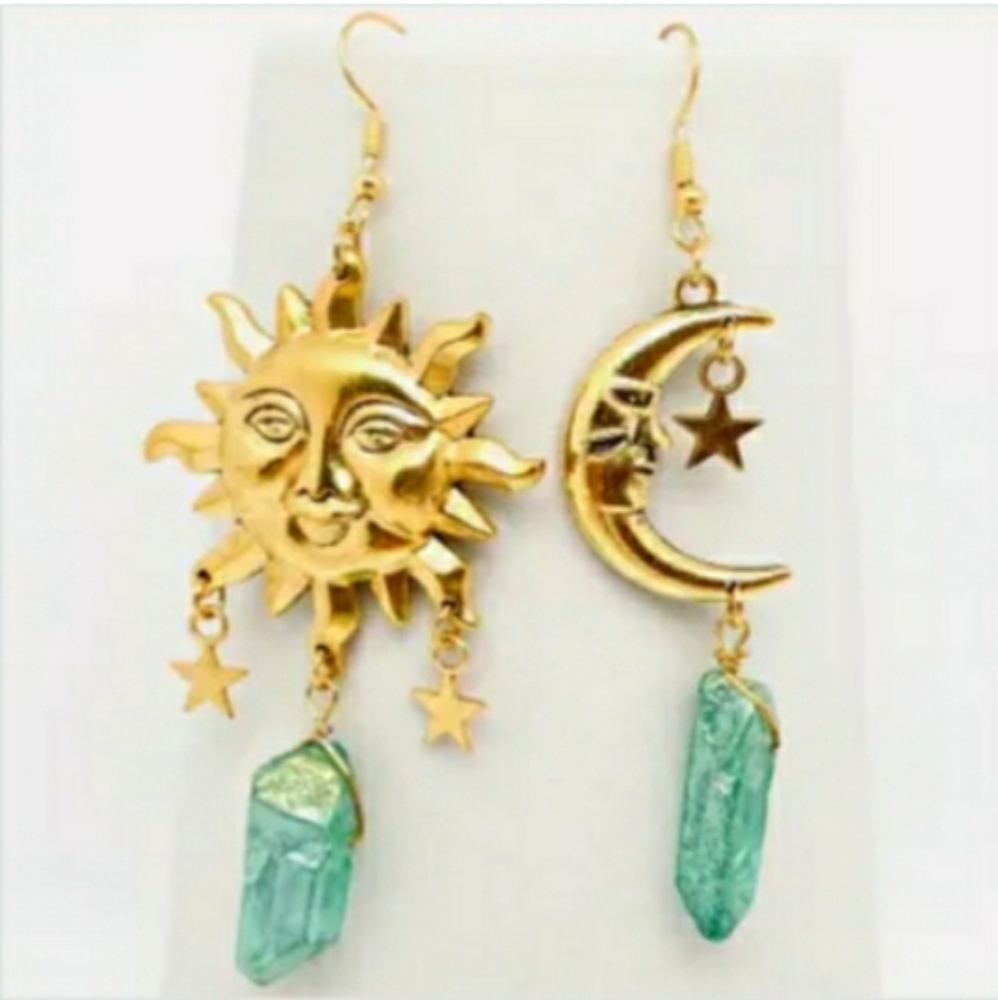 Sun and Moon crystals earrings
